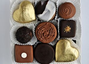 Photos of gold - chocolates including golden hears.jpg